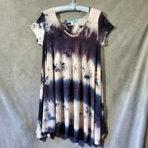 Dina Be Tie Dye T-Shirt Dress Black and White Size XS